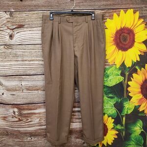 " Perry Ellis " Men's America dress pants brown Size : 38X30 seamed  Pre-owned
